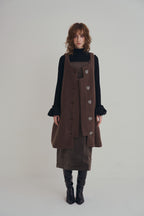 羊絨背心洋裝外套｜可可棕