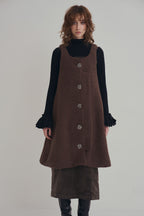 羊絨背心洋裝外套｜可可棕