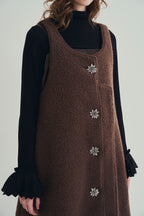 羊絨背心洋裝外套｜可可棕