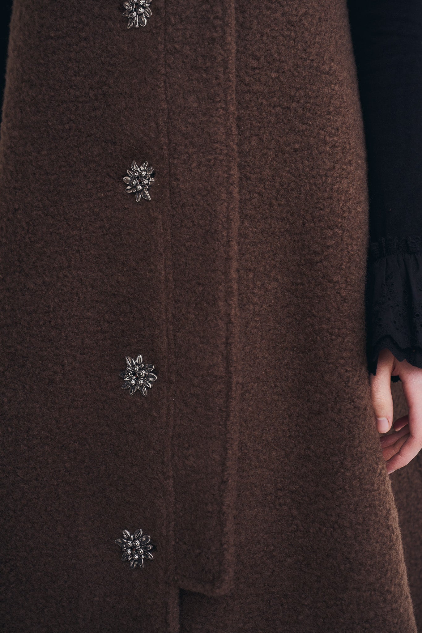 羊絨背心洋裝外套｜可可棕