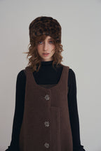 羊絨背心洋裝外套｜可可棕