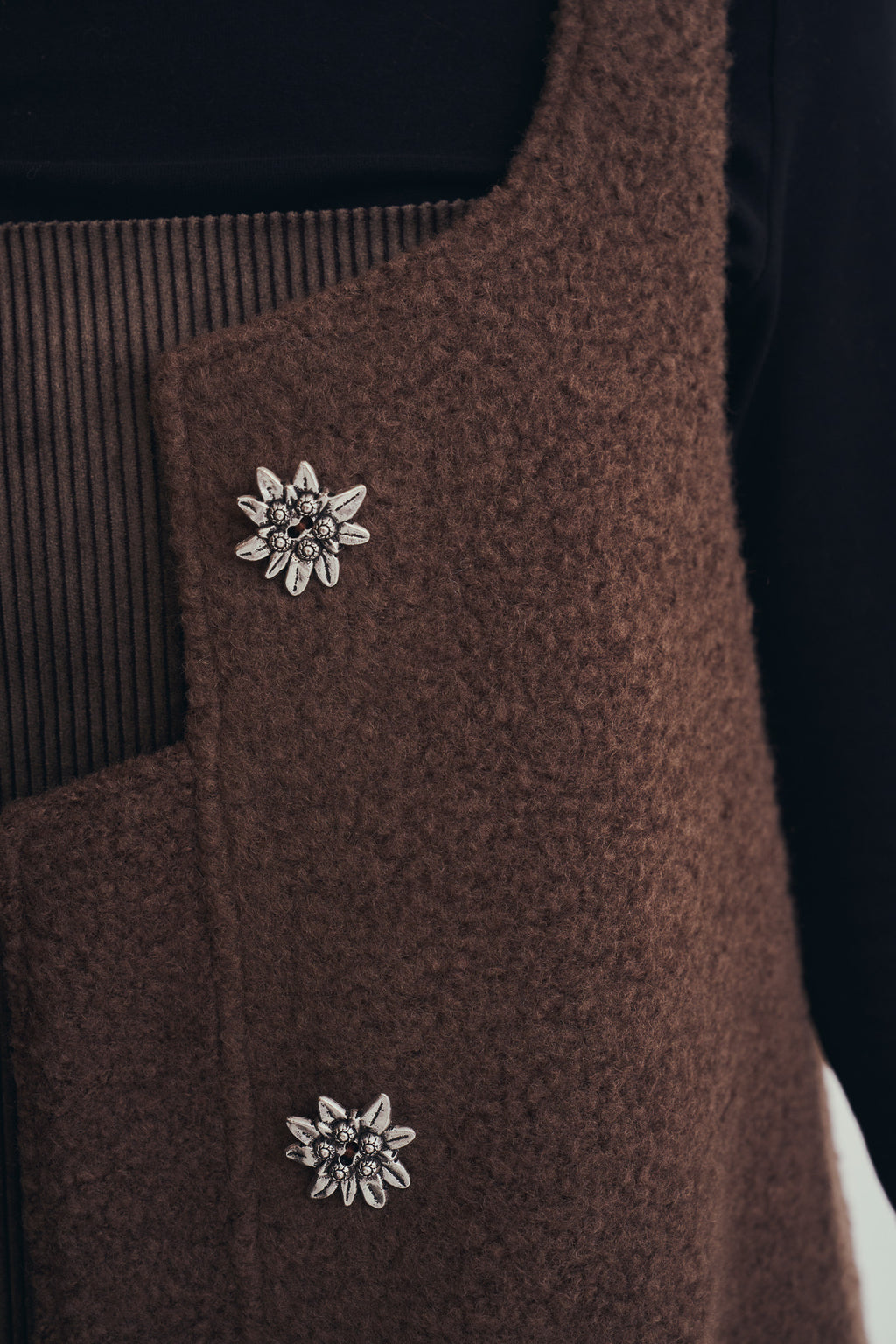 羊絨背心洋裝外套｜可可棕