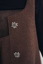 羊絨背心洋裝外套｜可可棕