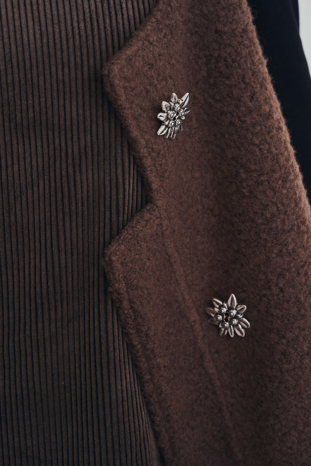 羊絨背心洋裝外套｜可可棕