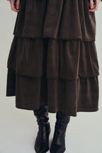 可可棕絨毛蛋糕裙