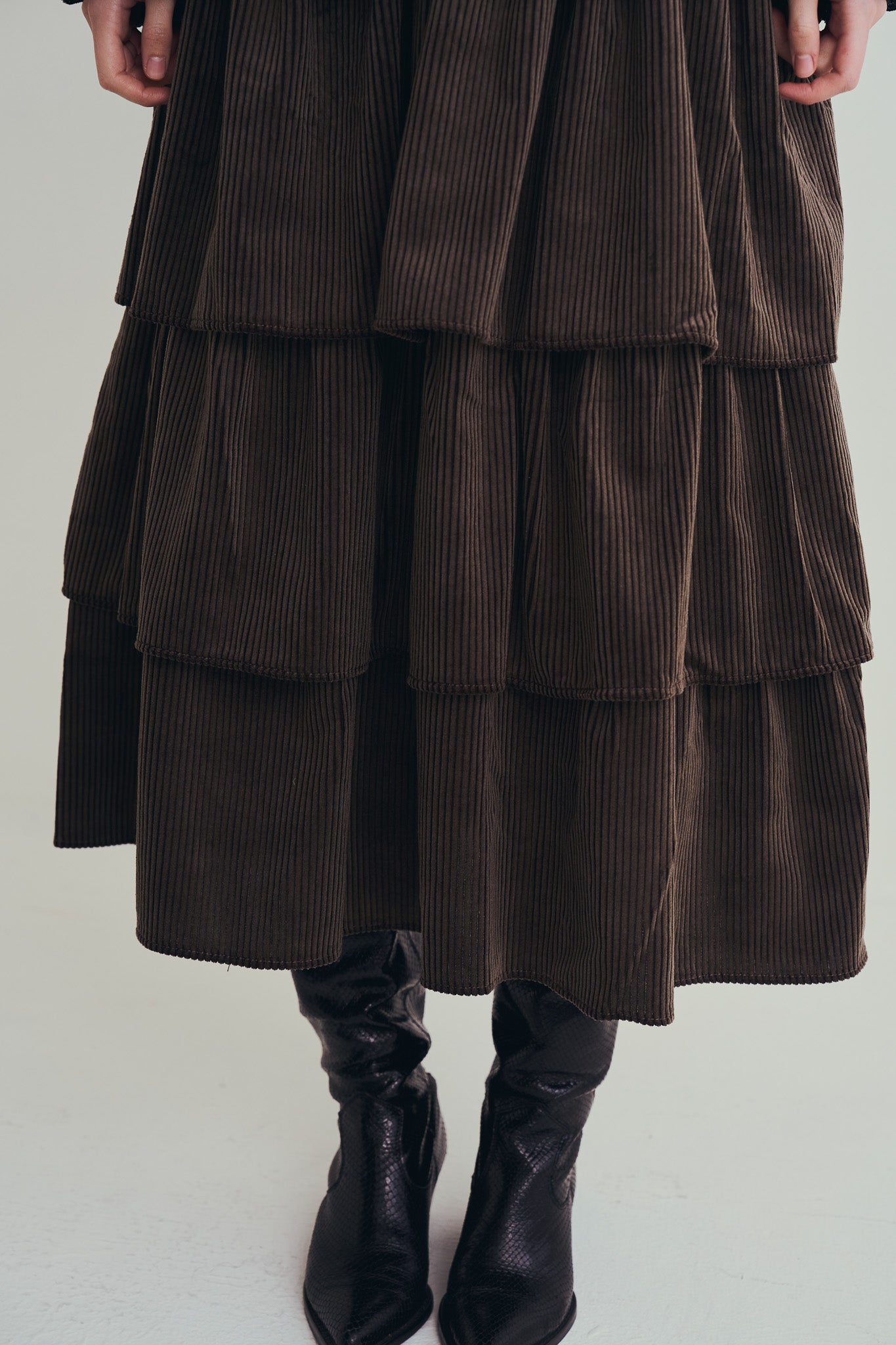 可可棕絨毛蛋糕裙