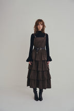 可可棕絨毛蛋糕裙