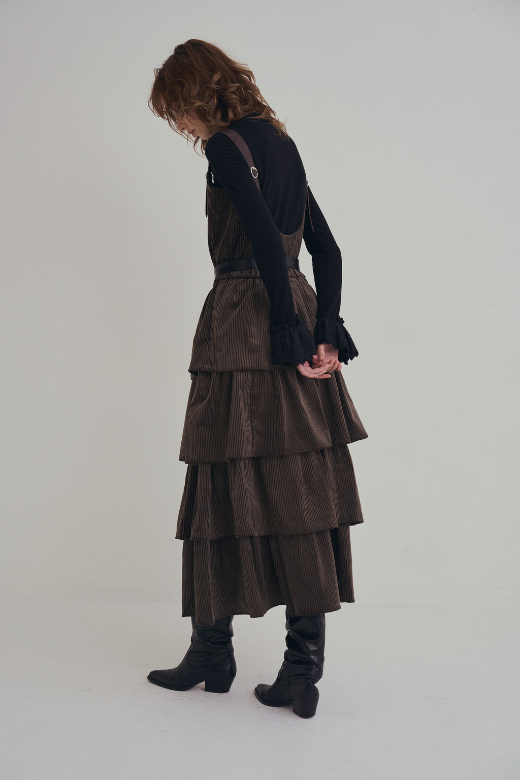 可可棕絨毛蛋糕裙