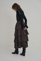 可可棕絨毛蛋糕裙