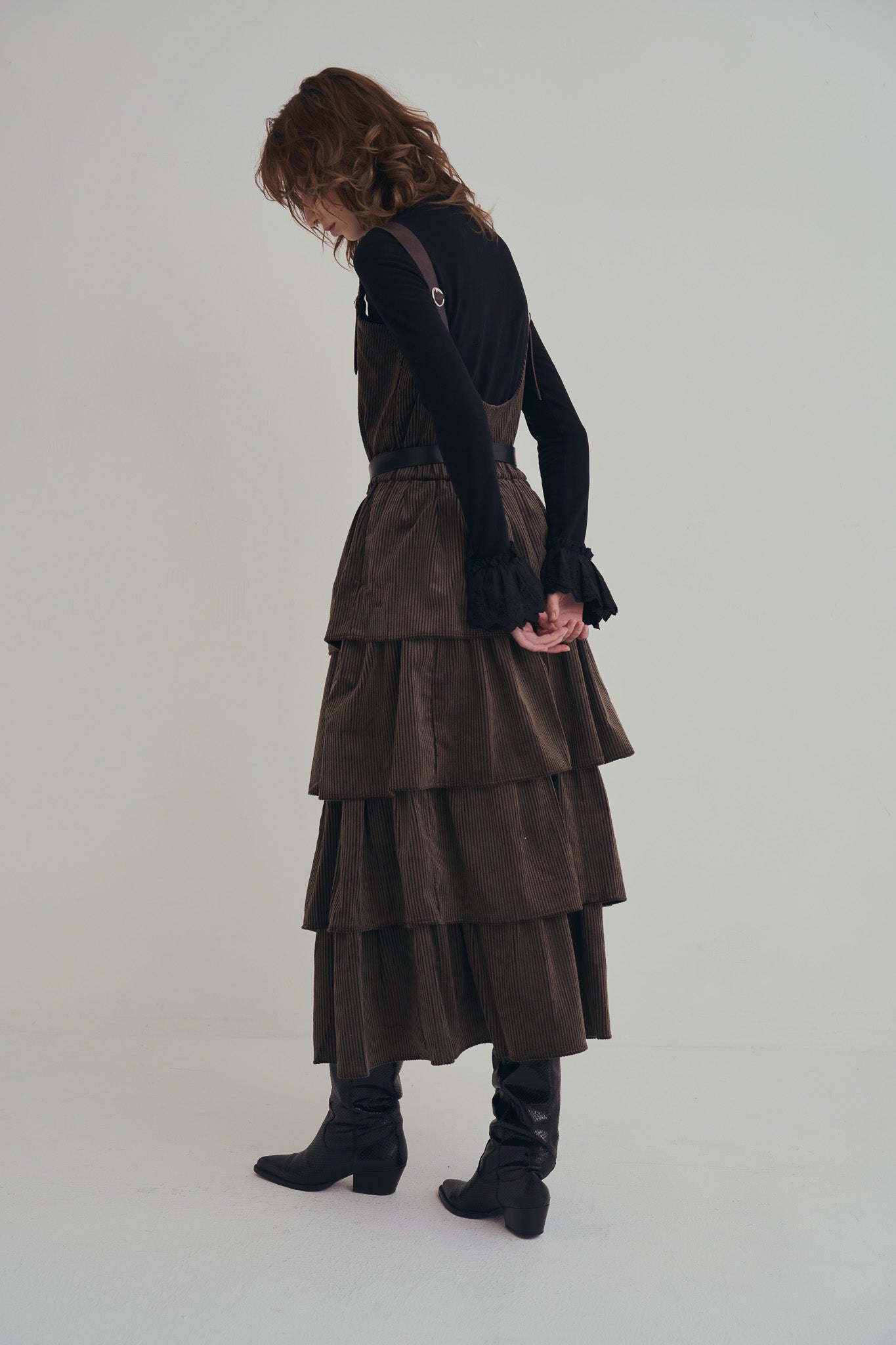 可可棕絨毛蛋糕裙