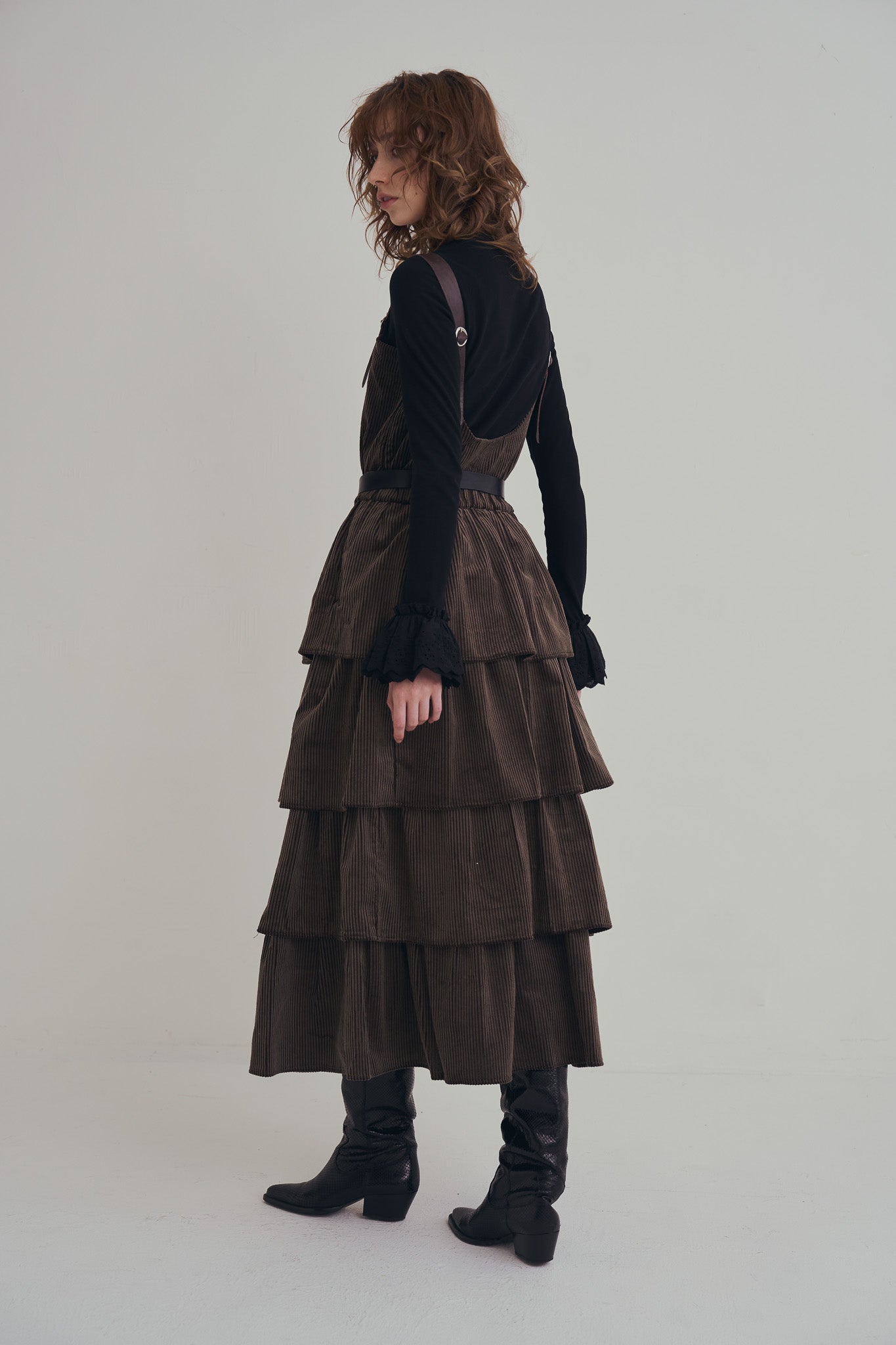 可可棕絨毛蛋糕裙