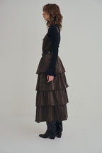 可可棕絨毛蛋糕裙