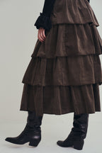 可可棕絨毛蛋糕裙