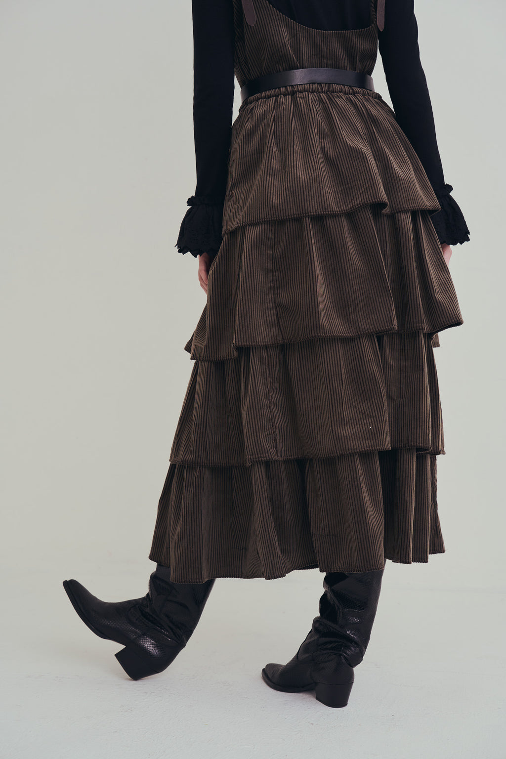 可可棕絨毛蛋糕裙