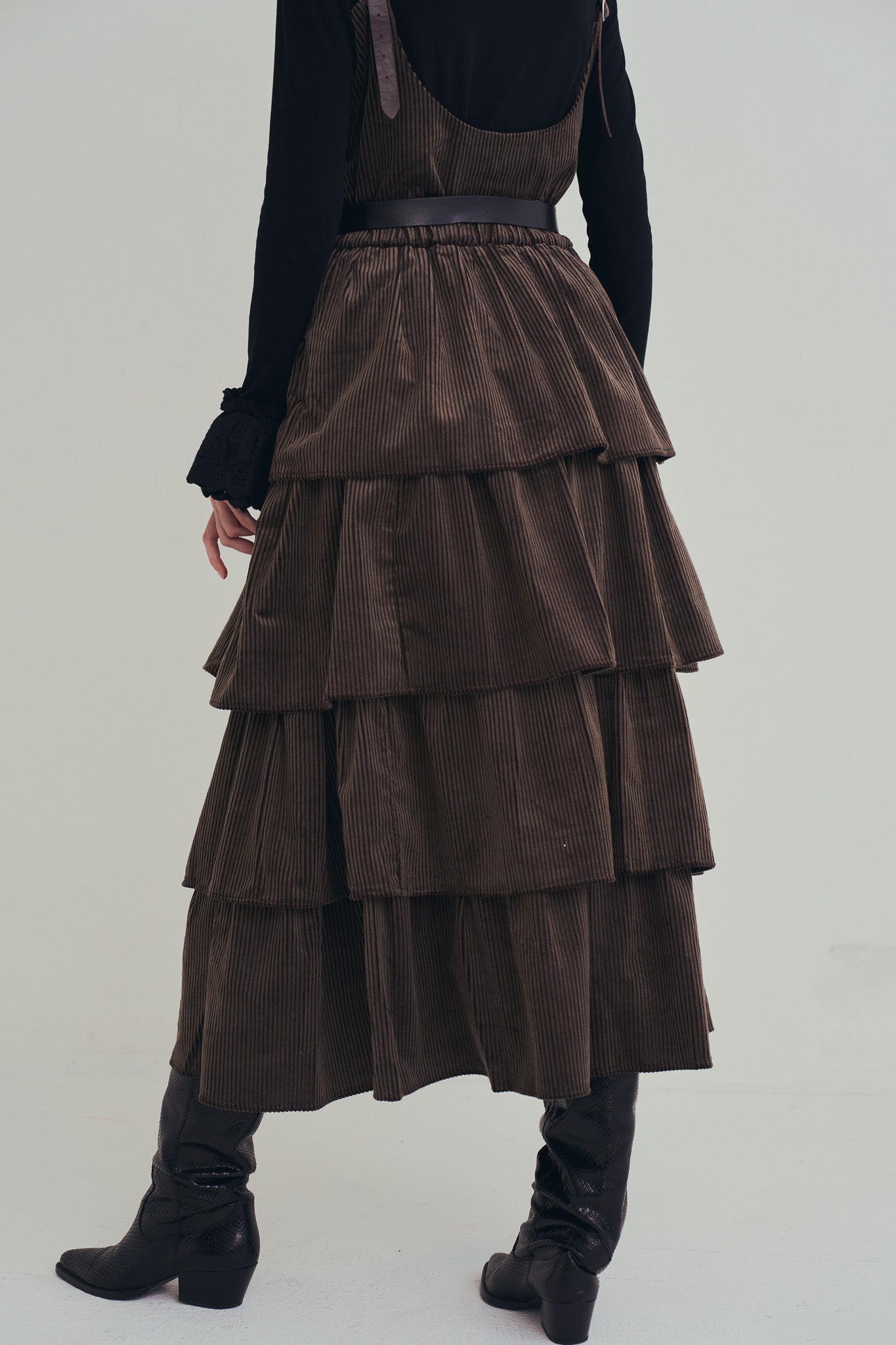 可可棕絨毛蛋糕裙