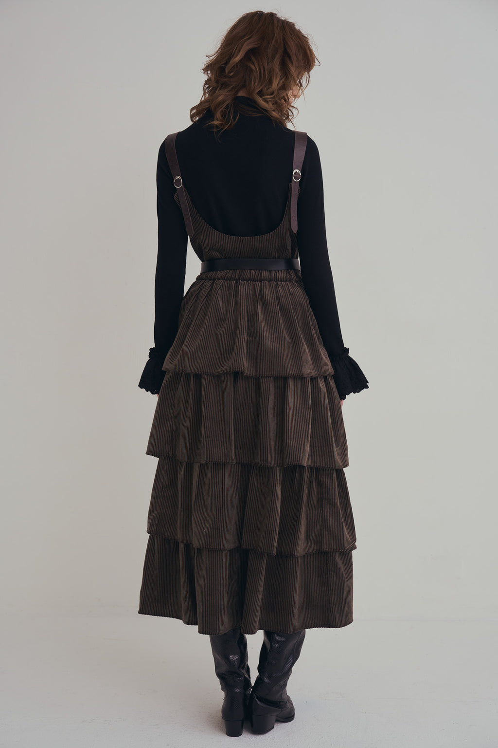 可可棕絨毛蛋糕裙