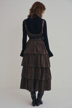 可可棕絨毛蛋糕裙