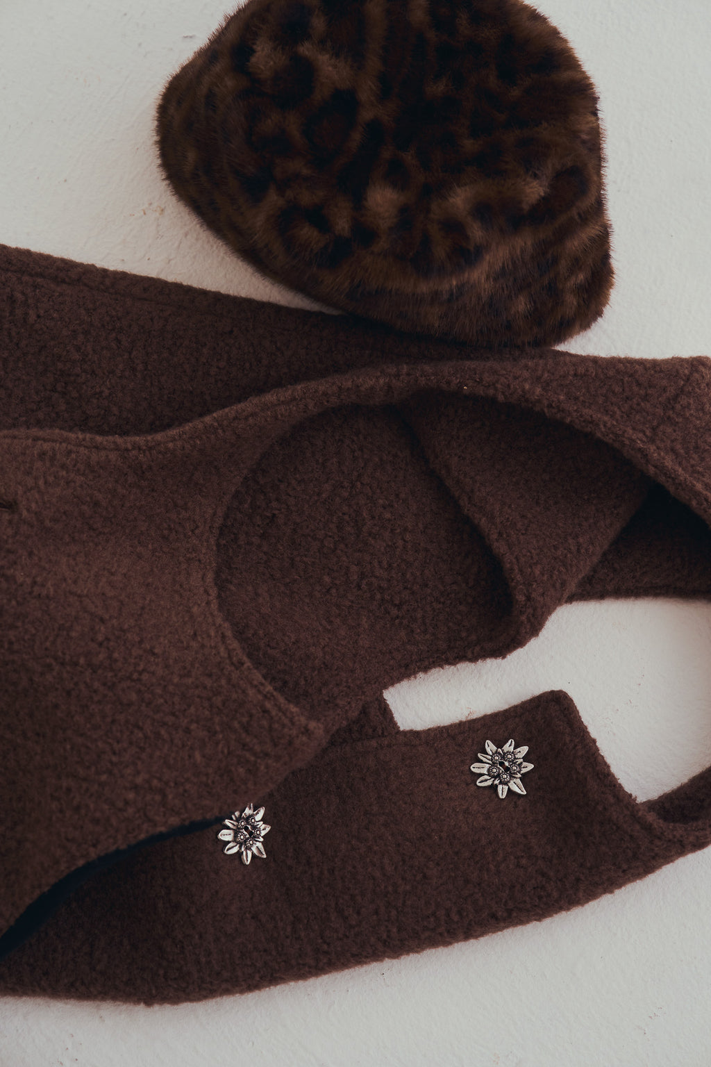 羊絨背心洋裝外套｜可可棕