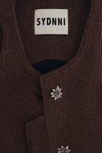 羊絨背心洋裝外套｜可可棕