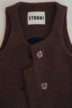 羊絨背心洋裝外套｜可可棕