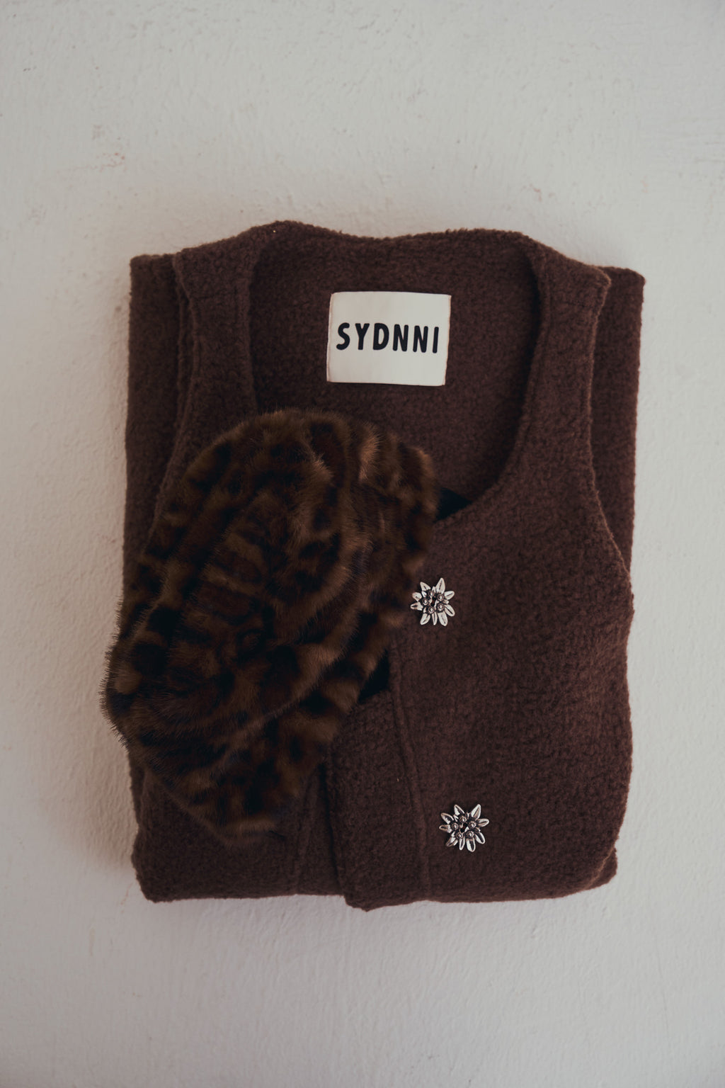 羊絨背心洋裝外套｜可可棕