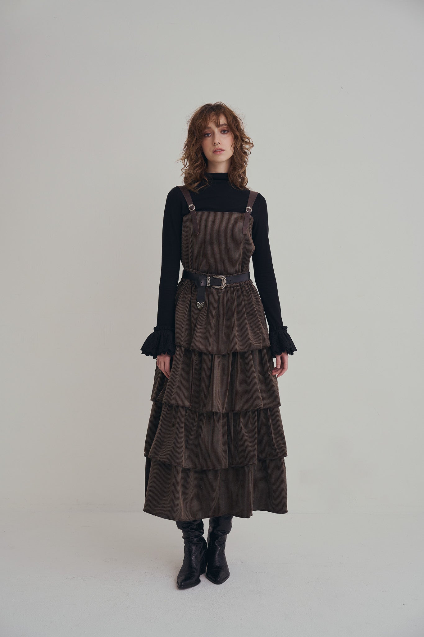 可可棕絨毛蛋糕裙