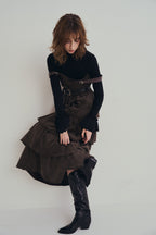 可可棕絨毛蛋糕裙