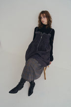 日本格紋紗紗口袋洋裝