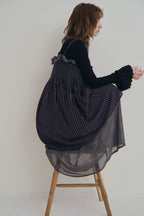 日本格紋紗紗口袋洋裝