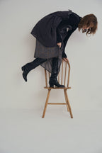 日本格紋紗紗口袋洋裝